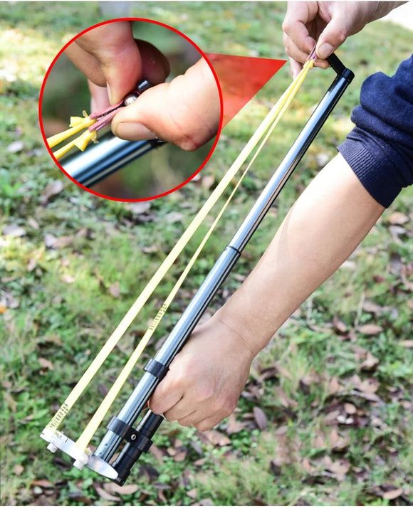 NEW DESIGN!High-power!Telescopic Long Pole Hunting Slingshot with Laser Aiming Metal Catapult Outdoor Slingshot Hunting