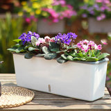 **"New Design! Portable Decorative Self-Watering Indoor Planter - Double Layer Long Strip Flower Pot for Succulents & Vegetables"**