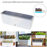 **"New Design! Portable Decorative Self-Watering Indoor Planter - Double Layer Long Strip Flower Pot for Succulents & Vegetables"**