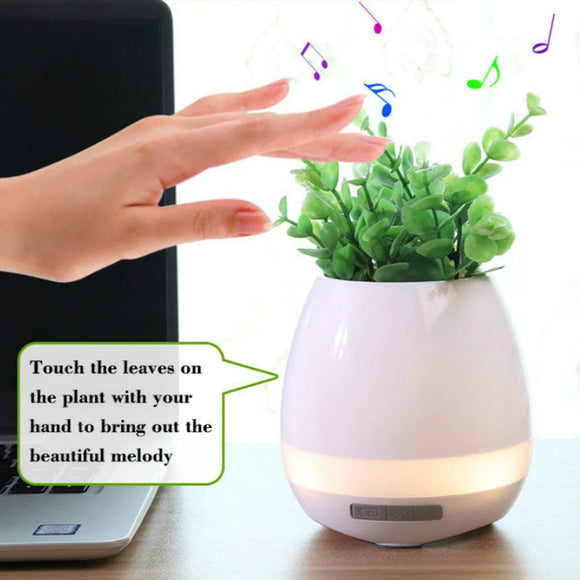 **Innovative Music Flowerpot with Bluetooth Speaker & Touch Control LED Light – Unique Gift for Plant Lovers**