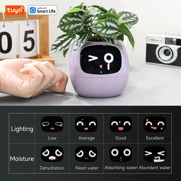 **Smart Plant Care Made Easy: Gen2 AI Planter with AI Chips & 7 Sensors | Enjoy 49+ Fun Expressions**