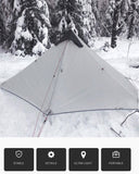 New 2022!Top Quality Version 230cm  UL GEAR Lanshan 1 Ultralight Camping 3/4 Season 15D Silnylon Rodless Tent