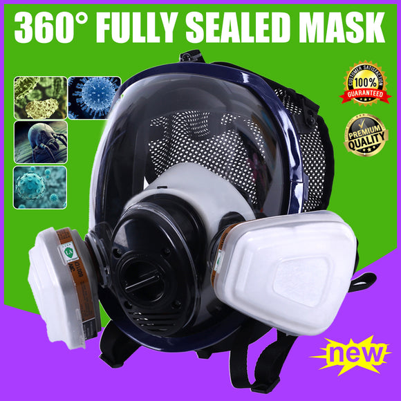 2022 New! Chemical Mask Full Face Gas Mask Dustproof Respirator Paint Pesticide Spray Silicone Face Guard for Laboratory Welding With Filter Box