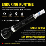 IP68 Waterproof Diving Flashlight Professional Diving Torch 100M underwater with Rotary touch switch 5 lighting modes Dive light