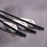 12pcs 31inch 500-550 spine Carbon Arrows  Black and White Feather for Recurve/Compound Bow for hunting shooting