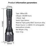 10000 Lumens LED Flashlight Blue/red/UV/White Tactical Flashlights Aluminum Gray Hunting Torch C10 Powerful Weapon Gun Lantern