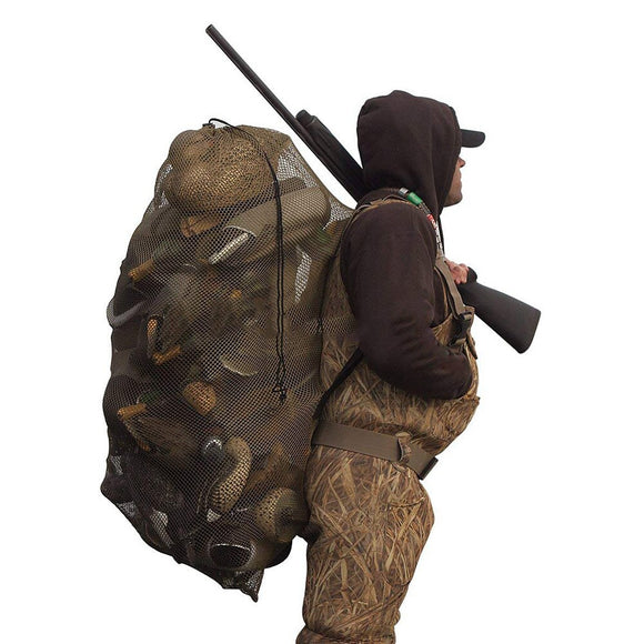 Decoy Mesh Bag Hunting Pouch for Fake Duck Turkey Waterfowl Marllard Carrying Adjustable Back Strap Outdoor Supplies