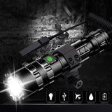 80000 Lumens LED Tactical Flashlight powerful usb Rechargeable lamp L2 Hunting light with Clip Hunting Shooting Gun Accessories