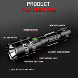 80000 Lumens LED Tactical Flashlight powerful usb Rechargeable lamp L2 Hunting light with Clip Hunting Shooting Gun Accessories