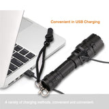 80000 Lumens LED Tactical Flashlight powerful usb Rechargeable lamp L2 Hunting light with Clip Hunting Shooting Gun Accessories