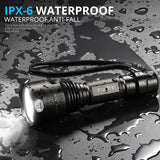 80000 Lumens LED Tactical Flashlight powerful usb Rechargeable lamp L2 Hunting light with Clip Hunting Shooting Gun Accessories