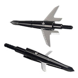 Black Swhacker Broadhead 2 Blade 100Grain 1.75"Cut Screw on/off Tips for Carbon/Fiberglass/Aluminum Arrows Hunting