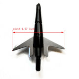 Black Swhacker Broadhead 2 Blade 100Grain 1.75"Cut Screw on/off Tips for Carbon/Fiberglass/Aluminum Arrows Hunting