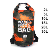 30L Waterproof Swimming Bag Dry Sack Camouflage Colors Fishing Boating Kayaking Storage Drifting Rafting Bag 2L 5L 10L 15L XAZ9