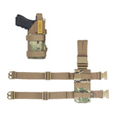 2022 New!Double fixed Tactical Molle Drop Leg Platform Handgun Pistol Holster Right Handed Holster Fast Draw