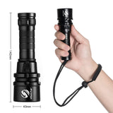 IP68 Powerful Diving Flashlight Highest Waterproof Professional diving light With anti-skid Rope Use 5 x super bright lamp beads