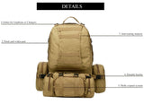 Hot-selling!Prepper 50L Bugout Tactical Bagpack Waterproof Military Molle Pouch Camping Hiking Shooting Hunting Camping