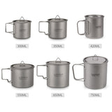 Titanium Water Mug Outdoor Camping Tableware Portable Survival Picnic Set Water Cup Travel Coffee Tea Pot with Handle