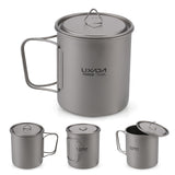 Titanium Water Mug Outdoor Camping Tableware Portable Survival Picnic Set Water Cup Travel Coffee Tea Pot with Handle