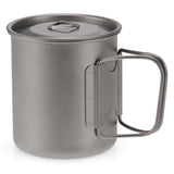 Titanium Water Mug Outdoor Camping Tableware Portable Survival Picnic Set Water Cup Travel Coffee Tea Pot with Handle