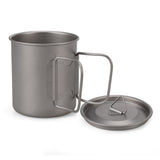 Titanium Water Mug Outdoor Camping Tableware Portable Survival Picnic Set Water Cup Travel Coffee Tea Pot with Handle