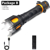 Tactical LED Flashlight Powerbank Rechargeable Waterproof 18650 Battery Self Defense Bike Lantern