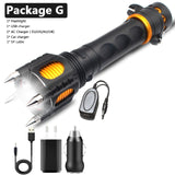 Tactical LED Flashlight Powerbank Rechargeable Waterproof 18650 Battery Self Defense Bike Lantern