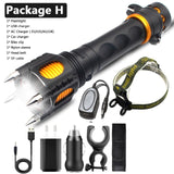 Tactical LED Flashlight Powerbank Rechargeable Waterproof 18650 Battery Self Defense Bike Lantern