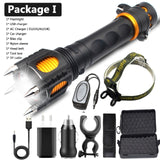 Tactical LED Flashlight Powerbank Rechargeable Waterproof 18650 Battery Self Defense Bike Lantern