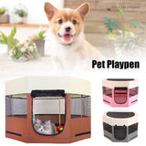 Gen 6 Luxurious Pet Playpen Tent Portable Foldable Outdoor Zippered Waterproof Oxford Cloth Dogs Cats Fence Cage Travel Home Large Yard