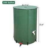 50 /66 /100 Gallon Rain Barrel collapsible Rainwater Harvest Water Tank Garden PVC Foldable Rain Collection Tank Water Container