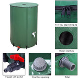 50 /66 /100 Gallon Rain Barrel collapsible Rainwater Harvest Water Tank Garden PVC Foldable Rain Collection Tank Water Container