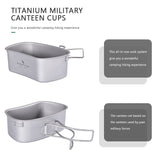 2022 New! Top Quality Outdoor Camping Titanium Military Canteen Cups Cooking Set Water Bottle Bowl Kettle Mess Kit