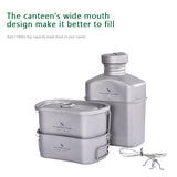 2022 New! Top Quality Outdoor Camping Titanium Military Canteen Cups Cooking Set Water Bottle Bowl Kettle Mess Kit