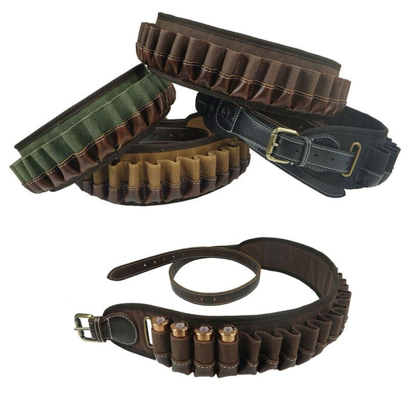 Top Quality 25 Rounds 12GA Ammo Holder Belt Leather Canvas Cartridge Tactical Shotgun Shell Waist Belt Bullet Holster Carrier