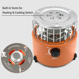 Upgraded Portable 2 In 1 Camping Stove Gas Heater Outdoor Warmer Propane Butane Tent Heater Cooking System