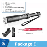 Professional Diving LED Flashlight IP68 Waterproof Level Torch with Safety Hammer Can Be Used for Self-defense Amphibious