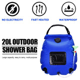 20L Water Bags Outdoor Camping Shower Bag Solar Heating Portable Folding Hiking Climbing Bath Equipment Shower Head Switchable