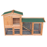 Top Quality 61" Wooden Chicken Coop Hen House Large 2 Layer Rabbit Hutch Poultry Cage Habitat Open Base Fir Wood Color