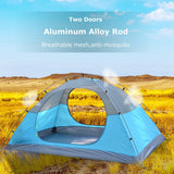 Lightweight 1-3 Person Backpacking Camping Tent,Double Layer Waterproof Portable Aluminum Poles Travel Tents