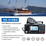 RS-510MG VHF Marine Transceiver IPX7 Waterproof Mobile Radio Class A DSC Walkie Talkie GPS