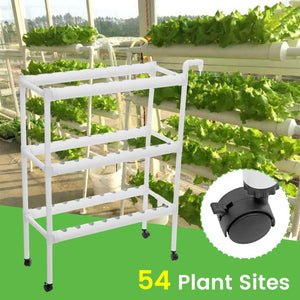 54 Holes Hydroponic Piping Site Grow Kit Deep Water Culture Planting Box Gardening System Nursery Pot Hydroponic Rack