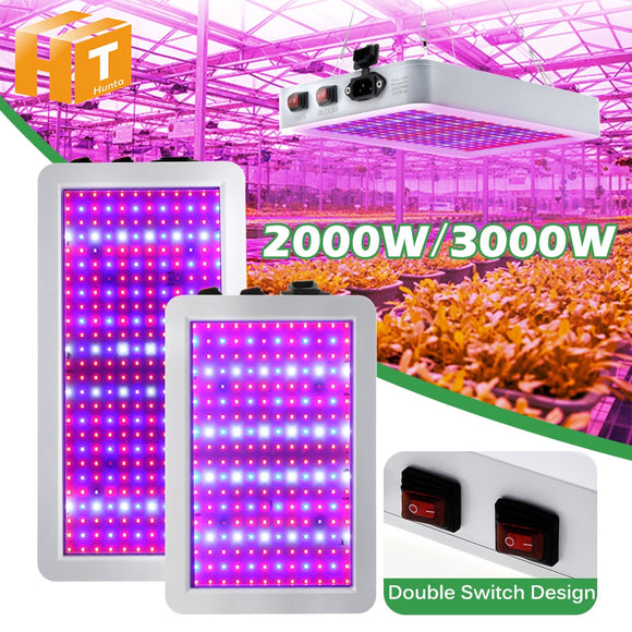 LED Grow Light 2000W 3000W Waterproof Phytolamp Full Spectrum 2 Mode Switch Veg Bloom Indoor Plant Growth Lamp