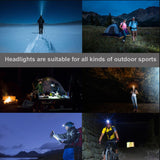 Super Bright 3 Lights LED Headlamp Waterproof Headlight Fishing Lamp 4 Lighting Modes Camping Lamp Powered By 2 X 18650 Battery