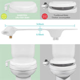 SAMODRA Toilet Bidet Ultra-Slim Bidet Toilet Seat Attachment With Brass Inlet Adjustable Water Pressure Bathroom Hygienic Shower