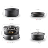 New Design Outdoor Camping Portable Kitchenware Set Hiking Picnic Cooking Utensil Stove Pot Bowl Pan Alcohol Stove 10pcs Set