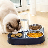 High Quality 500ML Pet Feeder Bowl With Dog Water Bottle Automatic Drinking Pet Bowl Cat Food Bowl Pet Stainless Steel Double 3 Bowl