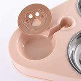 High Quality 500ML Pet Feeder Bowl With Dog Water Bottle Automatic Drinking Pet Bowl Cat Food Bowl Pet Stainless Steel Double 3 Bowl