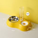 High Quality 500ML Pet Feeder Bowl With Dog Water Bottle Automatic Drinking Pet Bowl Cat Food Bowl Pet Stainless Steel Double 3 Bowl