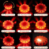 6pcs SOS Emergency Road Rescue Safety Flashing Lights 9 Mode Car Roadside Beacon Lamps IP67 Waterproof Touch Flashlight